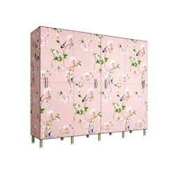 HMGGDD Simple Cloth Wardrobe Steel Pipe Thickened Reinforced Steel Frame Storage Hanging Wardrobe Home Oxford Cloth