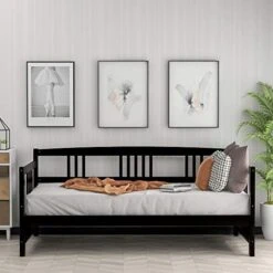 DNYN Twin Size Daybed For Kids Bedroom,Solid Pinewood Bedframe W/Safety Guardrails & Strong Wood Slats Support,Home Furniture For Living Room,Space Saving Design & No Box Spring Needed, Espresso 24 DNYN Twin Size Daybed For Kids Bedroom,Solid Pinewood Bedframe W/Safety Guardrails & Strong Wood Slats Support,Home Furniture For Living Room,Space Saving Design & No Box Spring Needed, Espresso -Best Furniture Store 41MpFl WjIL. AC