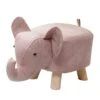 Bothyi Animal Footstool, Sofa Tea Stool, Shoes Changing, Multifunctional Wood Kids Stool, Elephant Bench For Living Rooms, Guest Rooms Bedroom, Pink