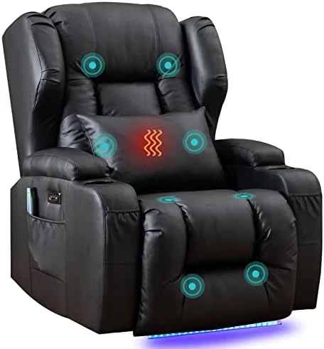 SAMERY Electric Power Recline Chair Loveseat RV Sofa With Console + Single Massage Recliner Chairs, Double Recliner 2-Seater RV Couch Home Theater Seating With USB Charging/Lighting/Cup Holders 10 SAMERY Electric Power Recline Chair Loveseat RV Sofa With Console + Single Massage Recliner Chairs, Double Recliner 2-Seater RV Couch Home Theater Seating With USB Charging/Lighting/Cup Holders - Image 10