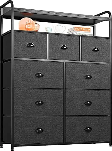 Dresser For Bedroom With 9 Drawers, Tall Dressers For Bedroom With Shelves Dressers & Chests Of Drawers Fabric Storage Drawer Units For Bedroom, Closet, Rustic Brown 7 Dresser For Bedroom With 9 Drawers, Tall Dressers For Bedroom With Shelves Dressers & Chests Of Drawers Fabric Storage Drawer Units For Bedroom, Closet, Rustic Brown - Image 7