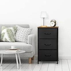 Mall Nightstand Dresser For Bedroom, 3 Drawer Fabric Storage Chest, Storage Tower Organizer Unit With Removable Fabric Bins For Closet Bedside, Nursery, Living Room, Bedroom, College Dorm, Black. -Best Furniture Store 41NUFXt5jFL