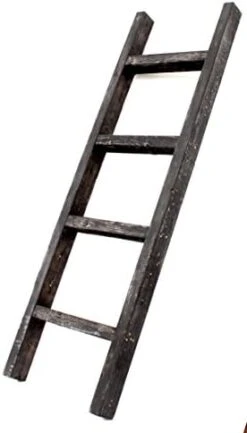 BarnwoodUSA Rustic Decorative Ladder - 100% Upcycled Wood (60" X 12" X 1.5", Espresso) -Best Furniture Store 41NWBeX9o5L. AC