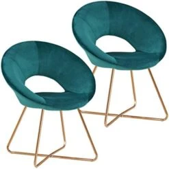 Duhome Modern Accent Velvet Chairs Dining Chairs Single Sofa Comfy Upholstered Arm Chair Living Room Furniture Mid-Century Leisure Lounge Chairs With Golden Metal Frame Legs Set Of 2 Grey -Best Furniture Store 41NWhDo2b1L. AC