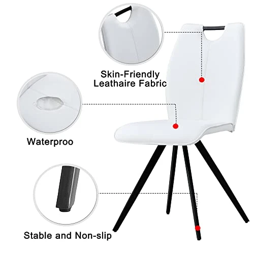 FURNITO Glass Dining Table Set For 4, 5 Piece Kitchen Dining Table Set With Modern PU Leather Chairs Set Of 4,for Dining Room,Living Room Table Set (1 X 47 Inch Glass Table+4 Leather Chairs) 5 FURNITO Glass Dining Table Set For 4, 5 Piece Kitchen Dining Table Set With Modern PU Leather Chairs Set Of 4,for Dining Room,Living Room Table Set (1 X 47 Inch Glass Table+4 Leather Chairs) - Image 5