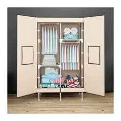 HMGGDD Wardrobe The Door Style Multi-Functional Storage Folding Assembly Home Cloth Wardrobe