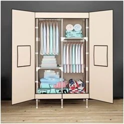 HMGGDD Wardrobe The Door Style Multi-Functional Storage Folding Assembly Home Cloth Wardrobe -Best Furniture Store 41NoULld1TL. AC 1