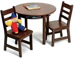 Lipper International Child's Round Table With Shelf And 2 Chairs, White -Best Furniture Store 41Ns5kVhWyL. AC