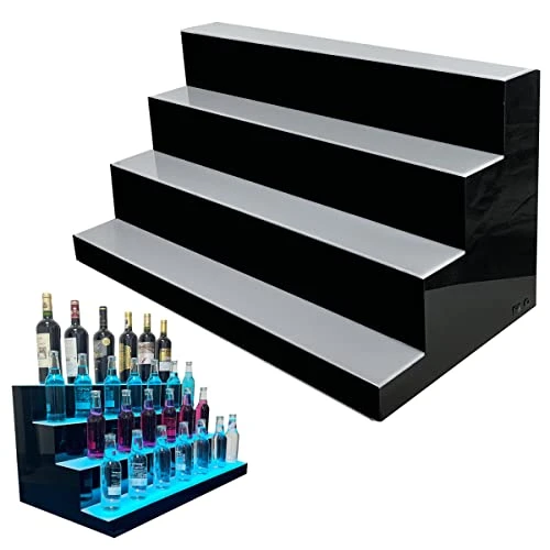 YILIKISS 31 Inch 4 Step LED Lighted Liquor Bottle Display Illuminated Bottle Shelf Home Commercial Bar Shelf Light Changing Shelves With Remote Control,Multiple Colors LED Bar Shelves For Liquor 1 YILIKISS 31 Inch 4 Step LED Lighted Liquor Bottle Display Illuminated Bottle Shelf Home Commercial Bar Shelf Light Changing Shelves With Remote Control,Multiple Colors LED Bar Shelves For Liquor