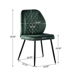 Wolmics Velvet Dining Chairs Set Of 2, Accent Chair Living Room Chairs Upholstered Side Chair With Metal Legs Desk Chair For Dining Room Kitchen Vanity Patio, Green -Best Furniture Store 41O4nRqIcnL