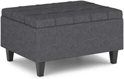 SIMPLIHOME Harrison 36 Inch Wide Square Coffee Table Lift Top Storage Ottoman In Upholstered Slate Grey Tufted Linen Look Fabric For The Living Room, Transitional 29 SIMPLIHOME Harrison 36 Inch Wide Square Coffee Table Lift Top Storage Ottoman In Upholstered Slate Grey Tufted Linen Look Fabric For The Living Room, Transitional -Best Furniture Store 41O5sWbvA6L. AC