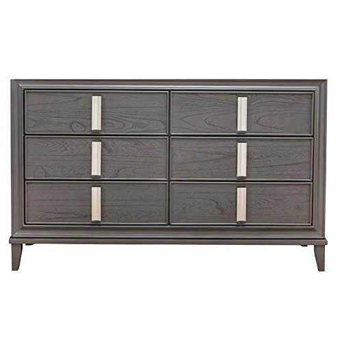 2 Piece Set With Wood 6-Drawer Dresser & 5-Drawer Chest In Dark Gray 2 2 Piece Set With Wood 6-Drawer Dresser & 5-Drawer Chest In Dark Gray - Image 2