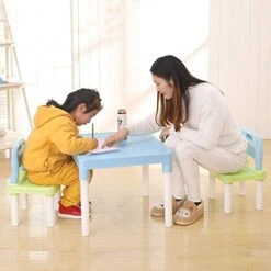 Plastic Kids Table And 2 Chairs Set, Set For Boys Or Girls Toddler Leaning Chair Drawing Chair (20x20x17.31inch, Pink) 8 Plastic Kids Table And 2 Chairs Set, Set For Boys Or Girls Toddler Leaning Chair Drawing Chair (20x20x17.31inch, Pink) -Best Furniture Store 41OOYpoRRBL