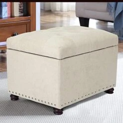 Joveco Storage Ottoman Rectangular Fabric Organization Bench (Beige) -Best Furniture Store 41OSPSLhcSL