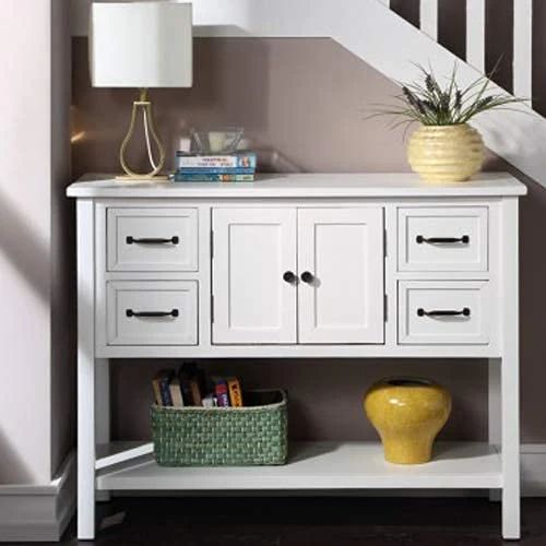 P PURLOVE Console Table Buffet Table Wood Buffet Storage Cabinet With Drawer And Bottom Shelf, Buffet Server For Living Room Kitchen Dining Room Furniture 3 P PURLOVE Console Table Buffet Table Wood Buffet Storage Cabinet With Drawer And Bottom Shelf, Buffet Server For Living Room Kitchen Dining Room Furniture - Image 3