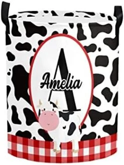 Personalized Laundry Basket Hamper,Cow Sunflower Wreath,Collapsible Storage Baskets With Handles For Kids Room,Clothes, Nursery Decor -Best Furniture Store 41OYnRpkg2L. AC
