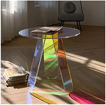 Nordic Acrylic Rainbow Colors End Tables, Round Lucite Modern Simple Colorful Chic Accent Desk,for Living Room Bedroom Hotel Outdoor (Color : Colorful, Size : 45 * 47cm) 7 Nordic Acrylic Rainbow Colors End Tables, Round Lucite Modern Simple Colorful Chic Accent Desk,for Living Room Bedroom Hotel Outdoor (Color : Colorful, Size : 45 * 47cm) - Image 7