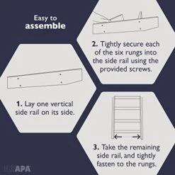 Blanket Ladder For The Living-Room - Rustic Decorative Quilt Ladder With Folding Construction For Easy Storage, Brown Weathered Wood -Best Furniture Store 41OgMMWI7lL