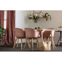 South Shore Flam Chair With Wooden Legs, 1, Pink And Wood -Best Furniture Store 41OimkPizkL