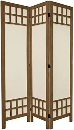 Oriental Furniture 5 1/2 Ft. Tall Window Pane Fabric Room Divider - Burnt Grey - 6 Panel -Best Furniture Store 41P6PmjFJrL. AC