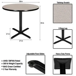 OEF Furnishings OEF Café Table, 30" Height, Grey Nebula/Black Frame 17 OEF Furnishings OEF Café Table, 30" Height, Grey Nebula/Black Frame -Best Furniture Store 41PB6JfAkIS