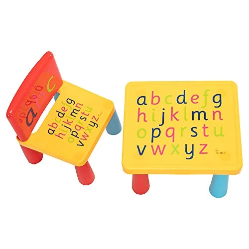 Kids Desk And Chair Set, DIY Detachable Toddler Table And Chairs, Alphabetic Plastic Children Furniture For Meal/Reading/Painting/Art Activity 4 Kids Desk And Chair Set, DIY Detachable Toddler Table And Chairs, Alphabetic Plastic Children Furniture For Meal/Reading/Painting/Art Activity - Image 4