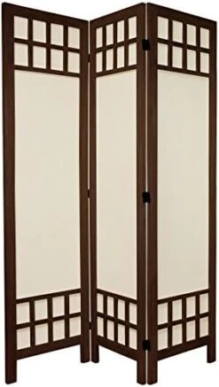 Oriental Furniture 5 1/2 Ft. Tall Window Pane Fabric Room Divider - Burnt Grey - 6 Panel -Best Furniture Store 41PPV7jXM7L. AC