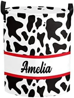 Personalized Laundry Basket Hamper,Cow Sunflower Wreath,Collapsible Storage Baskets With Handles For Kids Room,Clothes, Nursery Decor -Best Furniture Store 41PRg5qFnL. AC