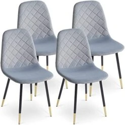 Ufurpie 5-Piece Dining Table Set, 47'' Rectangle Kitchen Table And 4 Green Velvet Chairs, Solid Metal Gold Legs, Perfect For Kitchen, Breakfast, Dining Room Set For 4 -Best Furniture Store 41PS5qnR7GL. AC