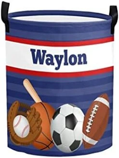 Personalized Laundry Basket Hamper,Ball Sport 11,Collapsible Storage Baskets With Handles For Kids Room,Clothes, Nursery Decor -Best Furniture Store 41PSgC82zEL. AC