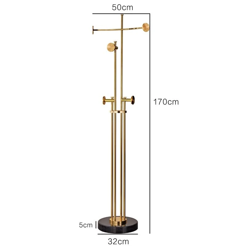 ANMMBER Metal Furniture Standing Entrance Hall Floor Hanger Clothing Golden Hanger Clothing Wardrobe (Color : E, Size : As Shown) 2 ANMMBER Metal Furniture Standing Entrance Hall Floor Hanger Clothing Golden Hanger Clothing Wardrobe (Color : E, Size : As Shown) - Image 2