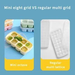 TEEGUI Silicone Ice Tray Jelly Yogurt Ice Cube Mold Ice Tray Ice Box Food Grade Ice Container Refrigerator Ice Maker Package Included: Ice Cream Freezer Container (Blue, One Size) -Best Furniture Store 41PVxyaBlmL