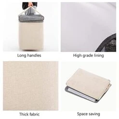 Fiona's Magic 80L Large Laundry Hamper With Lid, Collapsible Laundry Basket With Rope Handles, Dirty Clothes Hamper For Bedroom, Living Room, Clothes Storage Basket 16.5"L×12.2"W×24"H, Grey -Best Furniture Store 41PWJp5jvvS