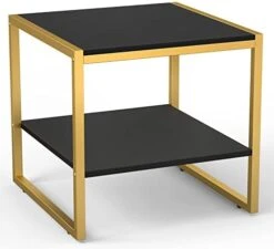 Homieasy End Table, 20 Inch Square Side Table Modern Night Stand With 2-Tier Storage Shelf, Living Room Small Coffee Table, Wood Finish Bedside Table For Bedroom, Black -Best Furniture Store 41PaUG8tRrL. AC