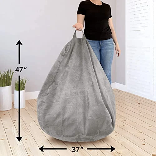 Delmach Bean Bag Chair Cover (No Filler) | Bird's Nest Shape | Adult Size | Microsuede | Stuffed Animal Storage For Kids Or Memory Foam| Double Stitched | Durable Zipper | Soft Premium 3 Delmach Bean Bag Chair Cover (No Filler) | Bird's Nest Shape | Adult Size | Microsuede | Stuffed Animal Storage For Kids Or Memory Foam| Double Stitched | Durable Zipper | Soft Premium - Image 3