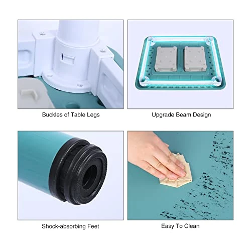 RedSwing 3 In 1 Kids Table And Chair Set, Multi Activity Drawing Table With 2 Chairs For Toddlers, Plastic Height Adjustable Play Table With Storage Bins, Blue 3 RedSwing 3 In 1 Kids Table And Chair Set, Multi Activity Drawing Table With 2 Chairs For Toddlers, Plastic Height Adjustable Play Table With Storage Bins, Blue - Image 3