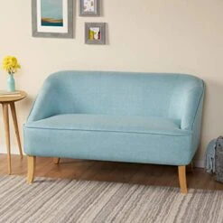 Christopher Knight Home Justus Mid-Century Modern Fabric Loveseat, Light Blue / Natural 9 Christopher Knight Home Justus Mid-Century Modern Fabric Loveseat, Light Blue / Natural -Best Furniture Store 41PjJgOi5fL