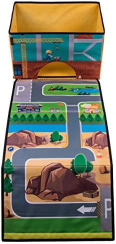 Clever Creations Collapsible Toy Storage Organizer And Play Mat For Kids - Perfect Toy Chest For Organizing Books, Toys, Games, And More - Construction Site Theme 8 Clever Creations Collapsible Toy Storage Organizer And Play Mat For Kids - Perfect Toy Chest For Organizing Books, Toys, Games, And More - Construction Site Theme - Image 8