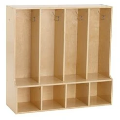 ECR4Kids Streamline 4-Section Coat Locker With Bench, Toddler Size, Kids Furniture, Grey Wash -Best Furniture Store 41QLbWaAxZL