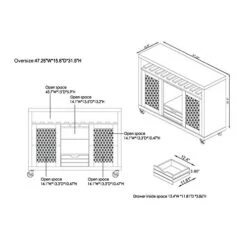 IoHOMES Vesta Industrial Two-Tone Buffet With Wine Bottle Rack, Paneled Cabinets Tiered Shelves, Slatted Drawer, Sideboard With Caster Wheels, Distressed Walnut And Cement -Best Furniture Store 41QOhWGmfmL
