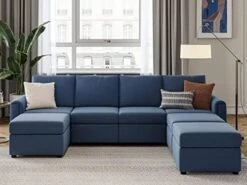 LINSY HOME Modular Sectional Sofa, Convertible U Shaped Sofa Couch With Storage, Memory Foam, Modular Sectionals With Ottomans, 6 Seat Sofa Set With Chaise For Living Room, Grey -Best Furniture Store 41QZF3ek3cL. AC