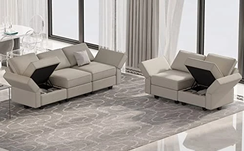 Belffin Sofa And Loveseat Set 2 Piece Furniture Sofa Set For Living Room Modular Sofa Couch Set With Storage Seats Grey 2 Belffin Sofa And Loveseat Set 2 Piece Furniture Sofa Set For Living Room Modular Sofa Couch Set With Storage Seats Grey - Image 2