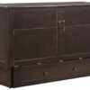 MUR-CLV CH And MND-GMF-TRI-QEN Murphy Cabinet Bed With Mattress, Queen, Chocolate