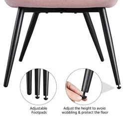 Yaheetech Accent Chair, Modern And Elegant Armchair, Linen Fabric Living Room Chair With Mental Legs And High Back For Living Room Bedroom Office Waiting Room, Pink -Best Furniture Store 41QqiPU2gkS