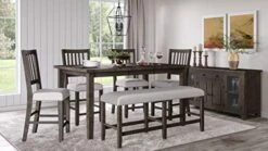 Jofran Inc. Willow Creek Solid Pine Counter Height Dining Bench -Best Furniture Store 41QsdpoSrDL