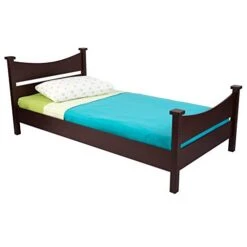 KidKraft Wooden Addison Modern Twin Sized Bed For Children - Espresso, Gift For Ages 4+