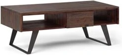 SIMPLIHOME Lowry Solid Acacia Wood And Metal 60 Inch Wide Console Table Inrial Console Sofa Table In Rustic Natural Aged Brown -Best Furniture Store 41R0LT0p53L. AC