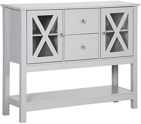 HOMCOM Coffee Bar Cabinet, Sideboard Buffet Cabinet, Kitchen Cabinet With Storage Drawers And Glass Door For Living Room, Entryway, Black 7 HOMCOM Coffee Bar Cabinet, Sideboard Buffet Cabinet, Kitchen Cabinet With Storage Drawers And Glass Door For Living Room, Entryway, Black - Image 7