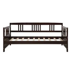 DNYN Twin Size Daybed For Kids Bedroom,Solid Pinewood Bedframe W/Safety Guardrails & Strong Wood Slats Support,Home Furniture For Living Room,Space Saving Design & No Box Spring Needed, Espresso 16 DNYN Twin Size Daybed For Kids Bedroom,Solid Pinewood Bedframe W/Safety Guardrails & Strong Wood Slats Support,Home Furniture For Living Room,Space Saving Design & No Box Spring Needed, Espresso -Best Furniture Store 41RTihNxjgL