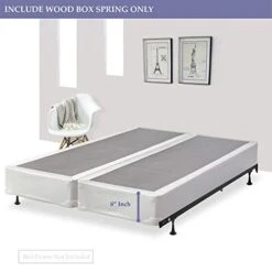 Fully Assembled Wood Traditional Box Spring/Foundation For Mattress, King Size, White -Best Furniture Store 41RYI0ncGUL